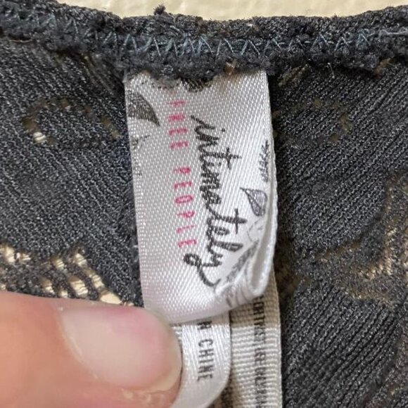 Intimately Free People Women's Gray Lace Racerback Wireless Bralette Bra Medium - Picture 3 of 5